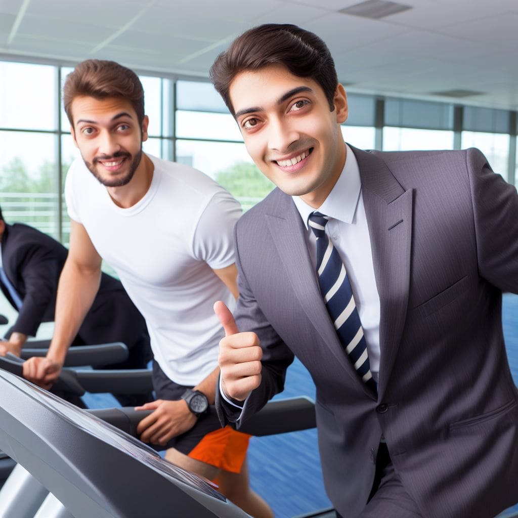 Who wouldn't want to challenge their boss to a friendly race on the treadmill? 