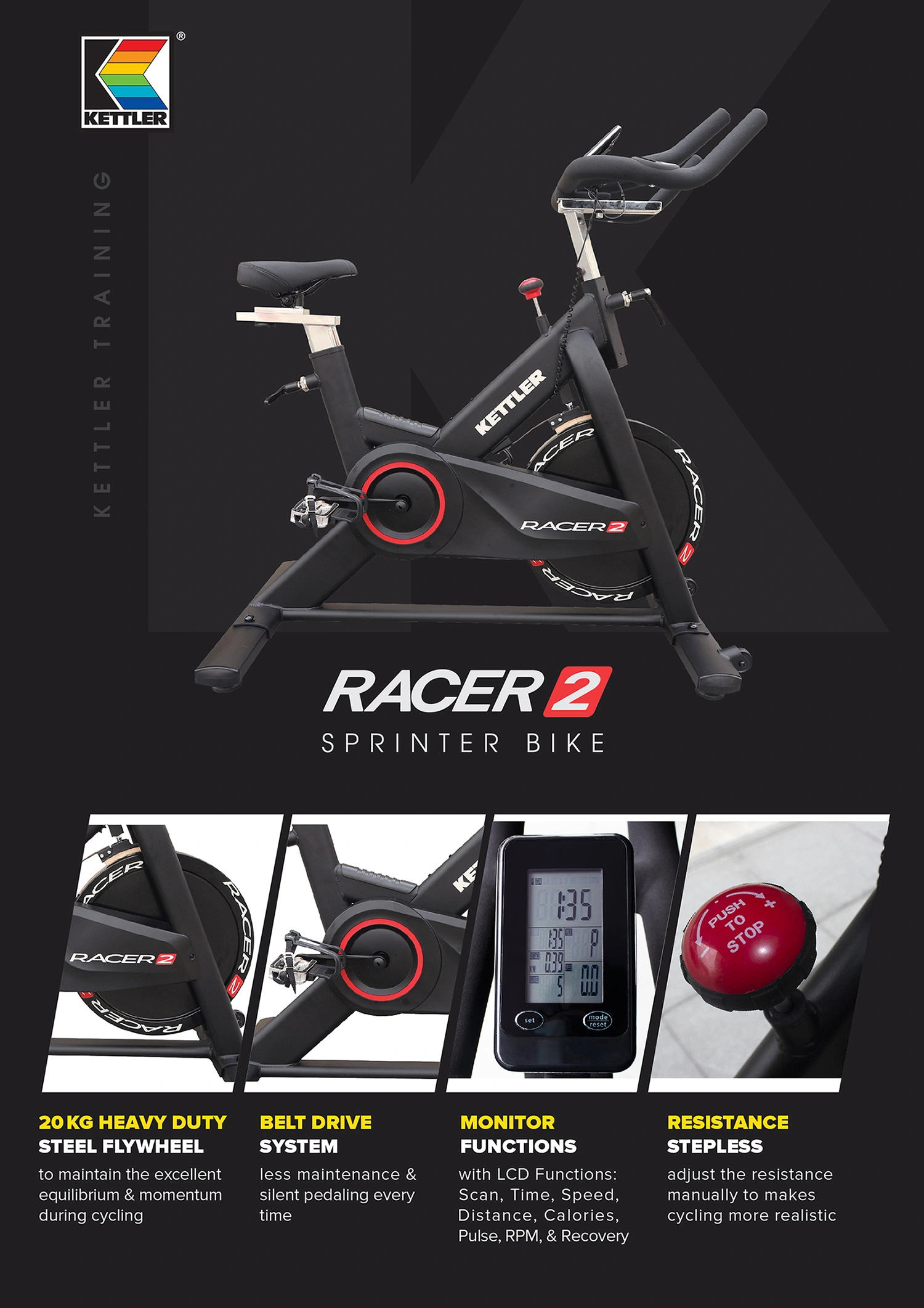 Kettler Racer 2 Spin Bike (7)